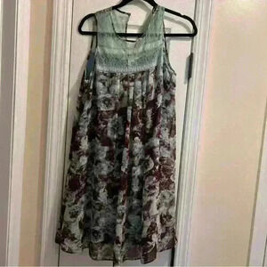 BCBGeneration Maroon and blue floral Shift Dress